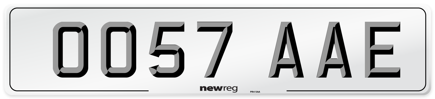 OO57 AAE Number Plate from New Reg